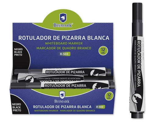 Bismark Rotulador para Pizarra 3mm - Punta Fina - Tinta de Secado Rapido - Facil de Borrar - Color N