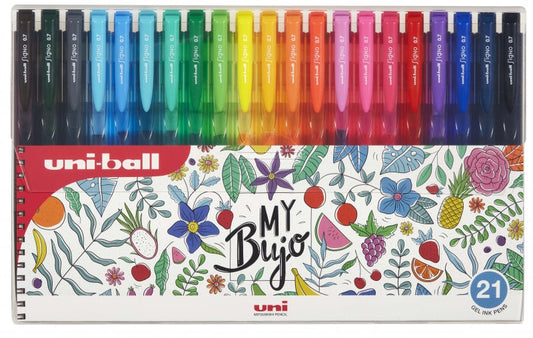 Uni-ball UMN-155N Signo RT1 Estuche de 21 Boligrafos Retractiles - Punta de Bola 0.7mm - Tinta de Ge