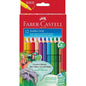 Faber-Castell Jumbo Grip Pack de 12 Lapices de Colores Triangulares con Grip de Agarre - Mina Extrag