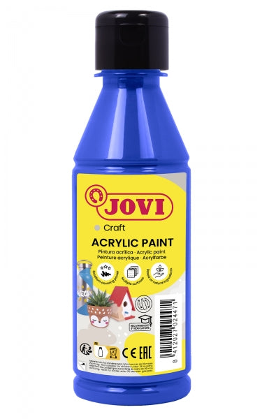 Jovi Jovidecor Acryl Pintura Acrilica - Acabado Satinado - Alto Poder Cubriente - Facil Aplicacion - Resistente al Agua y Jabon - Color Azul