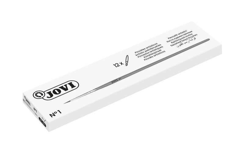 Jovi Pinceles Artisticos Pelo Poney Nº 1 - Pelo Natural - Mango de Madera - Calibre 00 al 12 - Punta