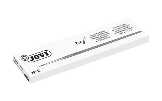Jovi Pinceles Artisticos Pelo Poney Nº 2 - Pelo Natural - Mango de Madera - Calibre 00 al 12 - Punta