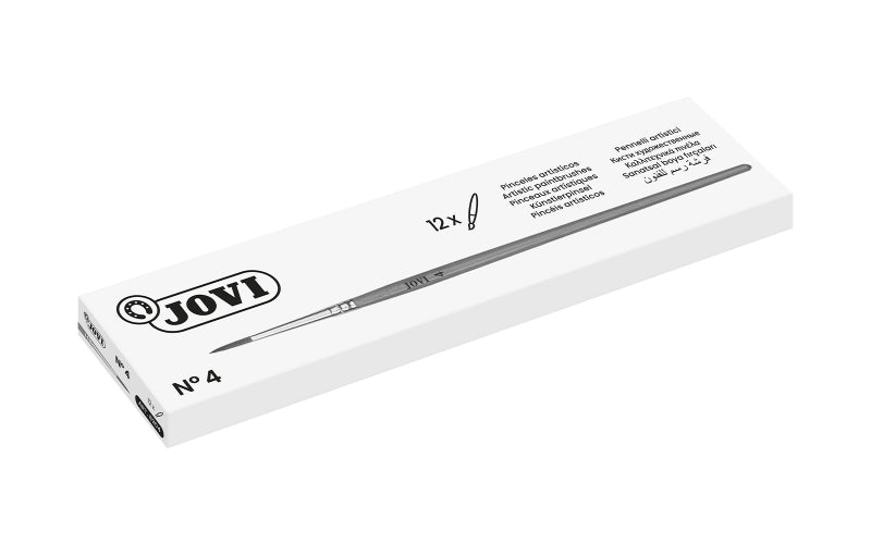 Jovi Pinceles Artisticos Pelo Poney Nº 4 - Pelo Natural - Mango de Madera - Calibre 00 al 12 - Punta
