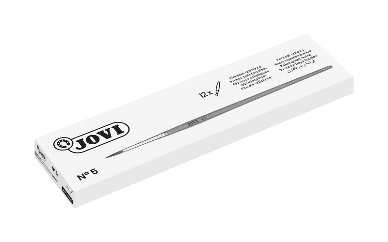 Jovi Pinceles Artisticos Pelo Poney Nº 5 - Pelo Natural - Mango de Madera - Calibre 00 al 12 - Punta