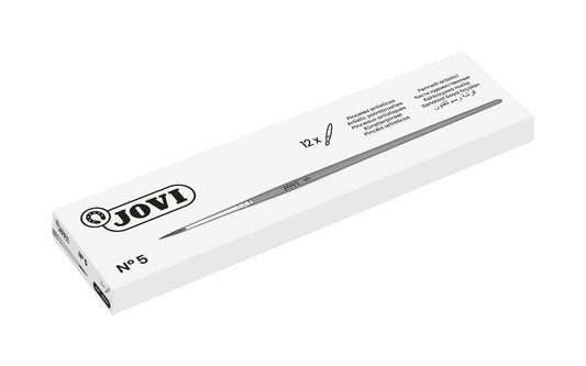 Jovi Pinceles Artisticos Pelo Poney Nº 5 - Pelo Natural - Mango de Madera - Calibre 00 al 12 - Punta