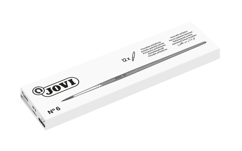 Jovi Pinceles Artisticos Pelo Poney Nº 6 - Pelo Natural - Mango de Madera - Calibre 00 al 12 - Punta