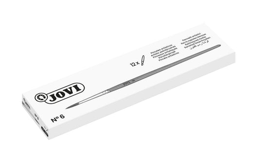 Jovi Pinceles Artisticos Pelo Poney Nº 6 - Pelo Natural - Mango de Madera - Calibre 00 al 12 - Punta