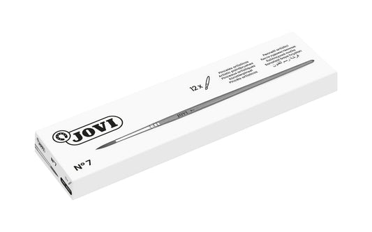 Jovi Pinceles Artisticos Pelo Poney Nº 7 - Pelo Natural - Mango de Madera - Calibre 00 al 12 - Punta