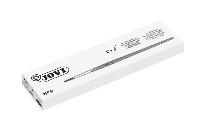 Jovi Pinceles Artisticos Pelo Poney Nº 9 - Pelo Natural - Mango de Madera - Calibre 00 al 12 - Punta