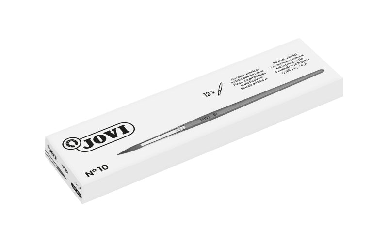 Jovi Pinceles Artisticos Pelo Poney Nº 10 - Pelo Natural - Mango de Madera - Calibre 00 al 12 - Punt