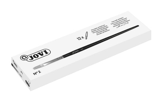 Jovi Pinceles Artisticos Planos Pelo de Cerda Nº 2 - Pelo Natural - Mango de Madera - Punta Plana -