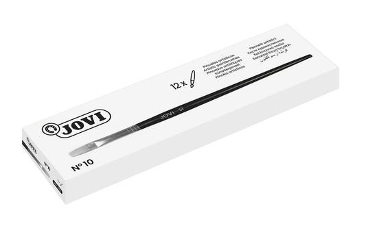 Jovi Pinceles Artisticos Planos Pelo de Cerda Nº 10 - Pelo Natural - Mango de Madera - Punta Plana -