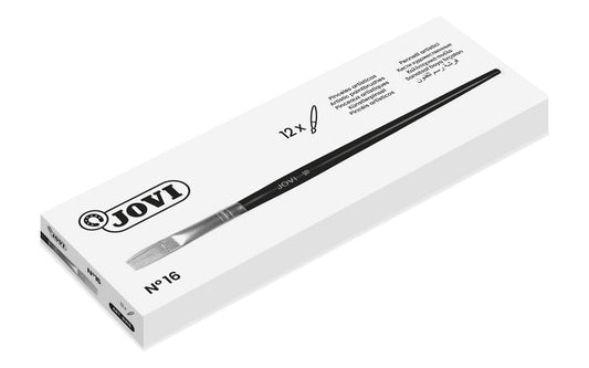 Jovi Pinceles Artisticos Planos Pelo de Cerda Nº 16 - Pelo Natural - Mango de Madera - Punta Plana -