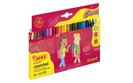 Jovi Crayons Student Estuche de 24 Ceras - Resistentes - No Manchan - Agradables de Rayar - Acabado