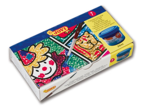Jovi Gouache Tempera Estuche de 7 Botes 35ml - Mezclables - para Papel, Cartulina, Madera, Tela, Pas