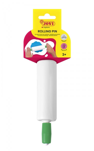 Jovi Rolling Pins Rodillo con Colgador - Ideal para Plastilina, Soft Dough y Pasta de Modelar Endurecible al Aire - Practico y Versatil - Color Blanco