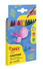 Jovi Large Easy Grip Pack de 12 Ceras Plasticas Hexagonales - Facil de Sacar Punta - No Mancha - Ide