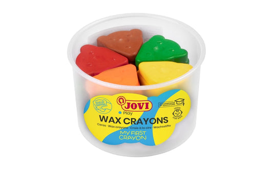 Jovi My First Crayon Bote de 30 Ceras con Forma de Oso - Diseño Ergonomico - No Manchan - Resistente