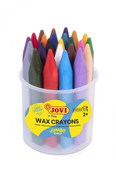 Jovi Jumbo Easy Grip Bote de 24 Ceras Triangulares - No Manchan - Super Resistente - Agarre Facil -