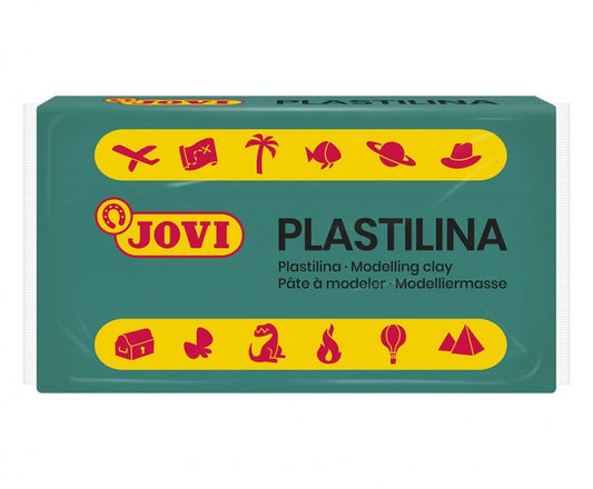Jovi Caja de 30 Pastillas de Plastilina 50gr - No Endurece - sin Gluten - Inocua - Facil de Moldear - Ideal para Volumen y Moldes - Color Verde
