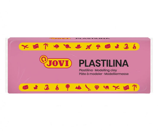 Jovi Caja de 15 Pastillas de Plastilina 150gr - Pasta Vegetal - No Endurece - sin Gluten - Inocua - Facil de Moldear - Ideal para Volumen y Moldes - Color Rosa
