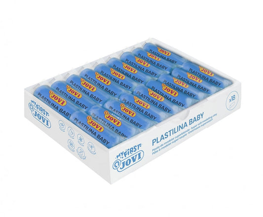Jovi Baby Caja de 18 Pastillas de Plastilina 38gr - Pasta Modelar Super Blanda - Estimula Creatividad y Sensibilidad Tactil - Fortalece Musculos de Dedos y Manos - Color Azul