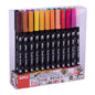 Apli Brush Marker Pack de 24 Rotuladores Acuarelables de Doble Punta - Punta Pincel de 1-4mm y Punta