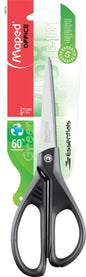 Maped Essentials Tijeras de Acero Inoxidable 21cm Asimetricas - Hojas Afiladas - Mangos 60% de Plastico Recicldo - Color Negro