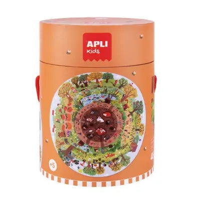 Apli Puzzle Circular de la Biosfera de 48 Piezas - Tamaño Ø50cm - Poster para Facilitar Montaje - Recomendado para Niños a partir de 5 Años