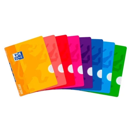 Oxford Openflex Libreta Grapada Tapa Plastico A5+ 48 Hojas Cuadricula 4x4 - Resistente Tapa de Plastico - Flexibilidad Tanto al Abrir como al Cerrar - Colores Surtidos - Cantidad: 10