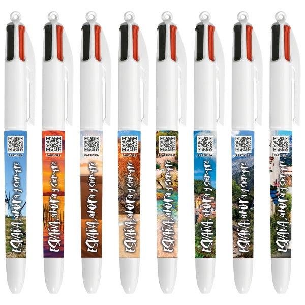 Bic 4 Colours Imagenes de España Boligrafo de Bola Retractil - Punta Media de 1.0mm - Tinta con Base