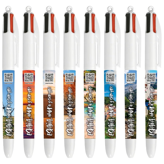 Bic 4 Colours Imagenes de España Boligrafo de Bola Retractil - Punta Media de 1.0mm - Tinta con Base