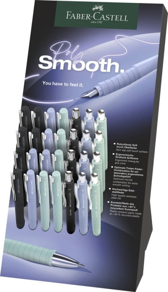 Faber-Castell Poly Expositor con 12 Boligrafos Poly Ball y 16 Plumas Estilograficas Poly Pen - Clip