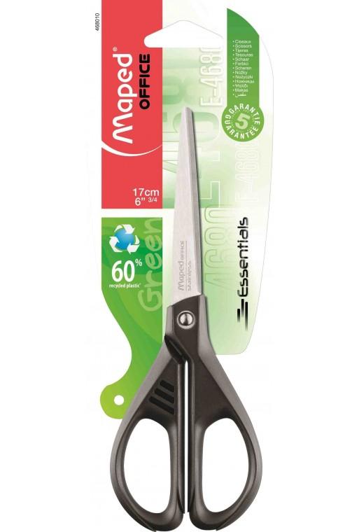 MAPED TIJERAS ESSENTIALS GREEN E4680 AMBIDIESTROS 17CM SIMÉTRICAS NEGRO