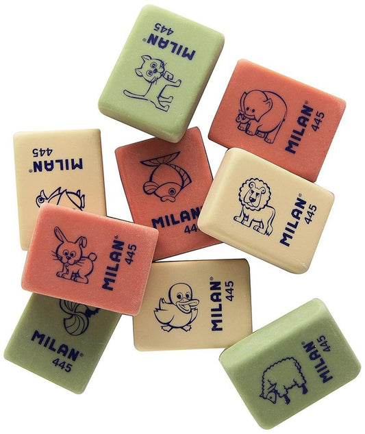 MILAN GOMA 445 MIGA DE PAN 3,1X2,3X0,9 CM COLORES SURTIDOS -CAJA 45U-