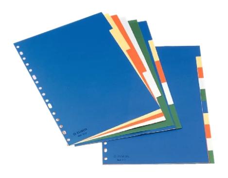 ESSELTE SEPARADORES 5 POSICIONES A4 PP COLORES CON CARÁTULA ÍNDICE CARTÓN BLANCO / NEGRO
