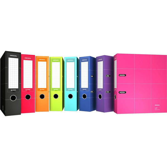 GRAFOPLÁS ARCHIVADOR PALANCA 65MM UNEQUAL A4 CARTÓN RÍGIDO FORRADO AZUL