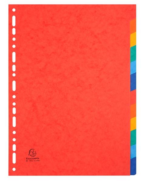 EXACOMPTA SEPARADORES NATURE FUTURE CARTULINA LUSTRADA 225GR 12 POSICIONES A4 COLORES