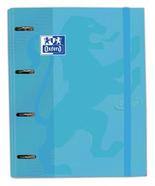 OXFORD CARPETA ANILLAS 4 X 35MM TOUCH EUROPEANBINDER C/RECAMBIO 100H A4+ 5X5 T/EXTRADURA AZUL PASTEL