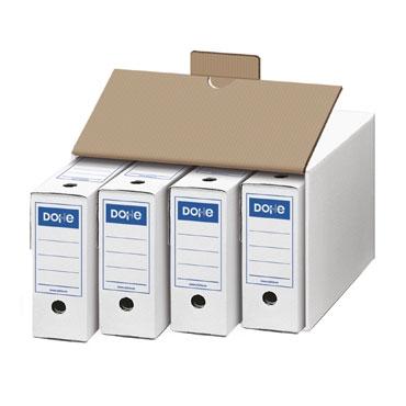 DOHE CONTENEDOR DE ARCHIVO DEFINITIVO 424X360X262MM CARTÓN BLANCO PACK 10 UD