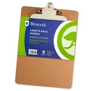 BISMARK CARPETA CON PINZA SUPERIOR FOLIO BASE DE MADERA