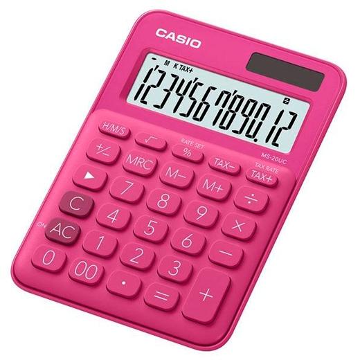 CASIO CALCULADORA DE OFICINA SOBREMESA FUCSIA 12 DÍGITOS MS-20UC