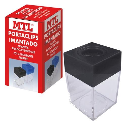 MTL PORTACLIPS IMANTADO DEPÓSITO TRANSPARENTE PLÁSTICO EMBOCADURA NEGRO