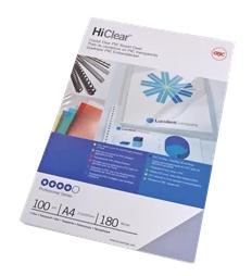 GBC PORTADAS ENCUADERNACIÓN HICLEAR A4 PVC 180 MICRAS CRISTAL TRANSPARENTE PACK 100 UD