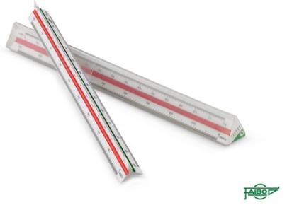 FAIBO REGLA ESCALA DE REDUCCIÓN 30CM - ESCALÍMETRO (1:100, 1:200, 1:250, 1:300, 1:400, 1:500)