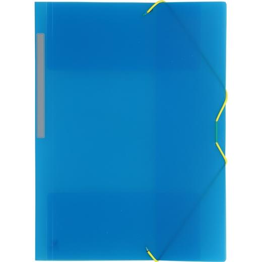 GRAFOPLÁS CARPETA CON GOMAS COLORGRAF FOLIO 3 SOLAPAS PP AZUL TRANSLÚCIDO