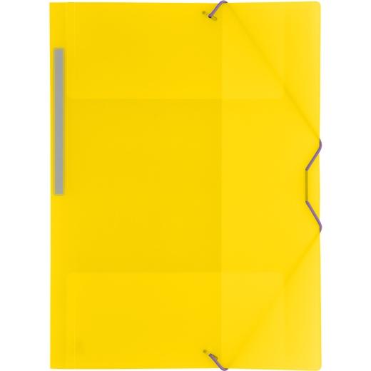GRAFOPLÁS CARPETA CON GOMAS COLORGRAF FOLIO 3 SOLAPAS PP AMARILLO TRANSLÚCIDO