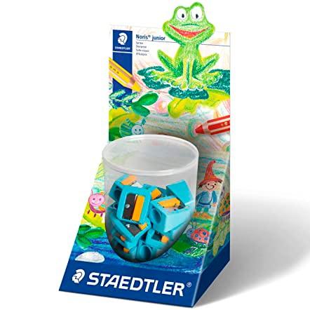 STAEDTLER AFILALÁPICES NORIS JUNIOR 514 EXTRA GRUESO 14MM AMARILLO/TURQUESA EXPOSITOR 10U