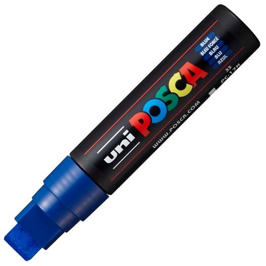 Posca PC-17K Marcador de Pintura - Punta Biselada de Poliester 15mm - Ancho de Trazo Muy Grueso - Tinta Base al Agua - No Permanente - Resistente a la Luz - Color Azul