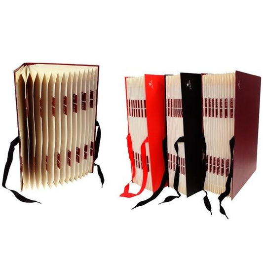 MARIOLA CARPETA FUELLE ACORDEÓN FOLIO A-Z/1-31 CARTÓN FORRADO GELTEX CIERRE C/ CINTA NEGRO